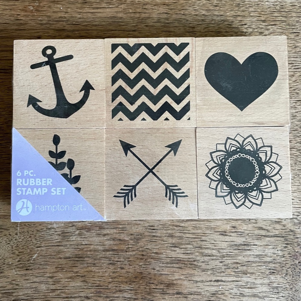 SET OF SIX Hampton Art Rubber Stamps